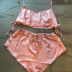 free people silk matching set size small like new
